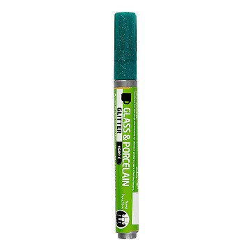 Glass and Porcelain Pen Glitter Semi-Opaque - Dark Green