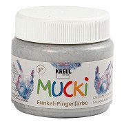 Mucki Fingerfarbe – Silber Metallic, 150 ml