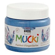 Mucki Fingerfarbe – Blau Metallic, 150 ml