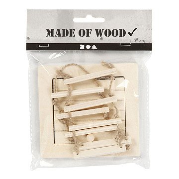 Mini Wooden Attic Hatch and Rope Ladder