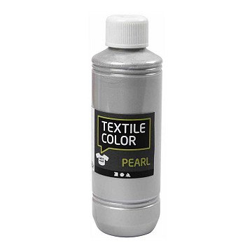 Textilfarbe, deckende Textilfarbe – Silber-Perlmutt, 250 ml