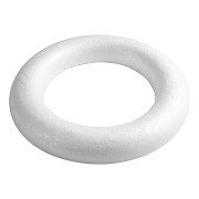 Styropor Ring Wit met Platte Achterkant, 35cm