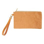Faux Leather Bag Brown, 21x18cm