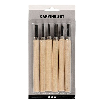 Wood carving set, 6 pcs.