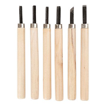 Wood carving set, 6 pcs.