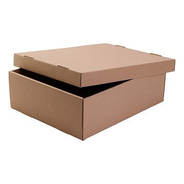 Schulbox Karton mit Deckel Braun