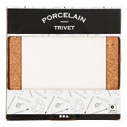Porcelain Coaster with Cork Frame