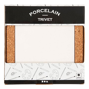 Porcelain Coaster with Cork Frame