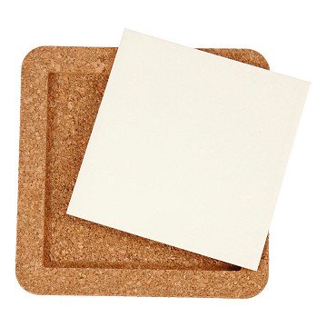 Porcelain coaster with cork frame