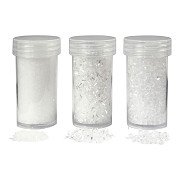 Artificial Snow White Glitter, 3 pcs.