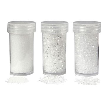 Artificial Snow White Glitter, 3 pcs.