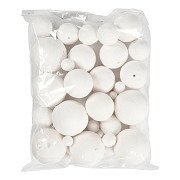 Wattebällchen Weiß, 42 Stk.