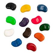 Bohnenwachsmalstifte, verschiedene Farben, 12 Stück.