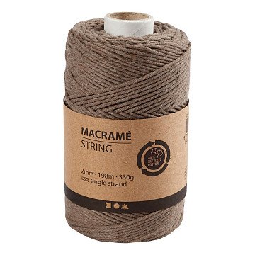 Macrame Cord Light Brown, 198m