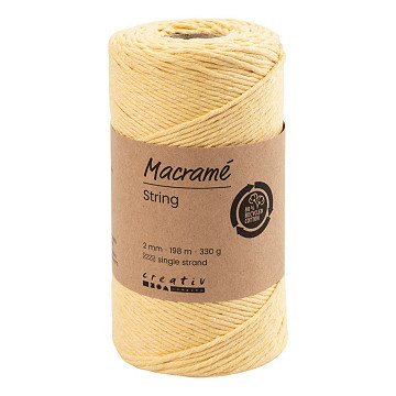 Macrame Koord Lichtgeel, 198m