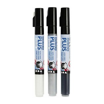 Plus Color Marker - Black/Off-white/Rain Grey, 3 pcs.