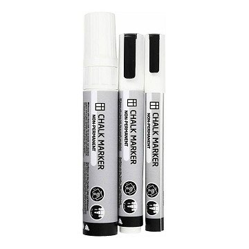 Chalk markers White, 3 pcs.