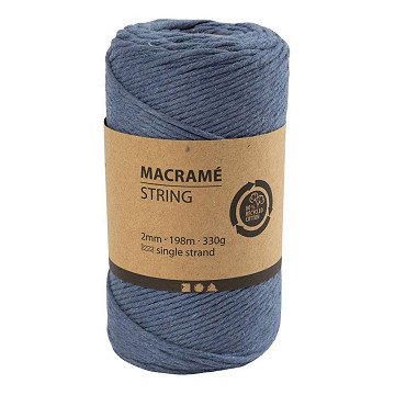 Macrame Koord - Blauw, 198m