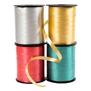 Geschenkband Gold/Grün/Rot/Silber, 4x250m