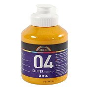 Glitzer-Acrylfarbe für Kinder – warmes Gelb, 500 ml