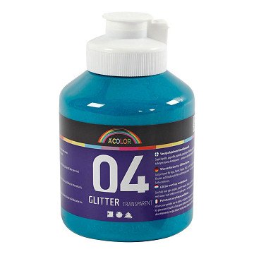 Acrylfarbe Glitter für Kinder - Türkis, 500ml