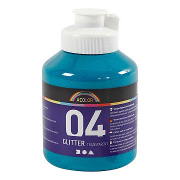 Glitzer-Acrylfarbe für Kinder – Türkis, 500 ml