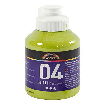 Acrylic Paint Glitter for Children - Lime Green, 500ml