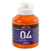 Acrylic Paint Glitter for Children - Orange, 500ml