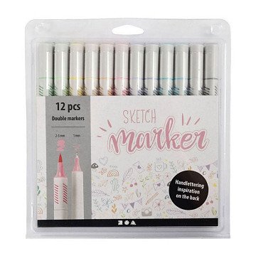 Drawing markers Pastel colors, 12 pcs.