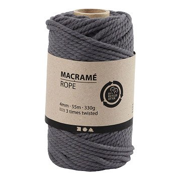 Macrame Cord Gray, 55m