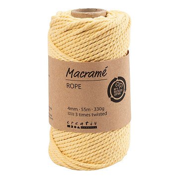 Macrame Cord Light Yellow, 55m