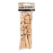 Wooden Kitchen Utensils, 50pcs.