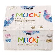 Mucki Fingerfarbe Metallic Blau/Gold/Pink/Silber, 4-tlg.