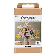 Bastelset zur Herstellung von Blumen aus Krepppapier