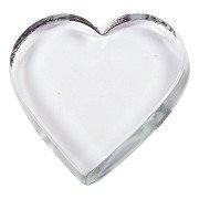 Glass Heart Transparent 9x9cm, 10 pcs.