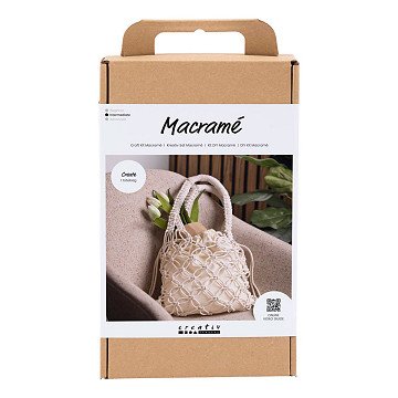 Hobbyset Makramee-Tasche Weiß