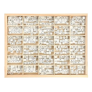 Wooden Letter Beads White A-Z, 750 pcs.