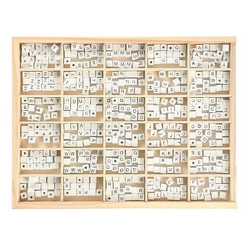 Wooden Letter Beads White A-Z, 750pcs.