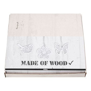 Wooden Figures Butterfly Flower and Bird, 90 pcs.