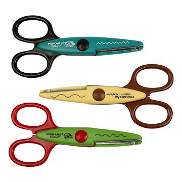 Fiskars Kidzors Zackenschere Krokodil Schlange Kikker- 3 Stück.