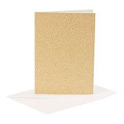 Cards and Envelopes 10.5x15cm Glitter Gold - 4 pcs.