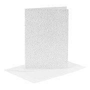 Cards and Envelopes 10.5x15cm Glitter Silver - 4 pcs.