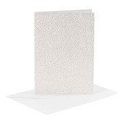 Cards and Envelopes 10.5x15cm Glitter White - 4 pcs.