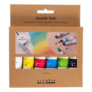 Gouache Paint Standard Colours - 6x20ml.