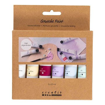 Gouache Paint Pastel Colours - 6x20ml.