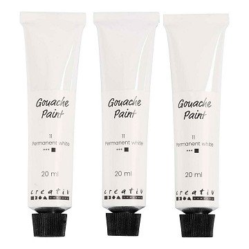 Gouacheverf Wit - 3x20ml.