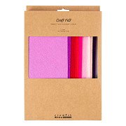 Hobby Filz A4 Dicke 2mm Lila und Rosa Harmonie - 10 Stück.