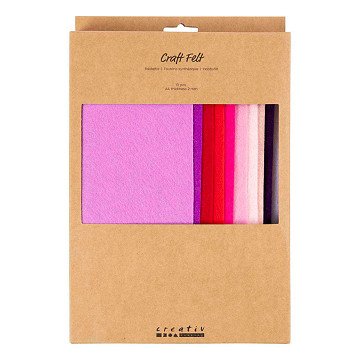 Hobby Filz A4 Dicke 2mm Lila und Rosa Harmonie - 10 Stück.