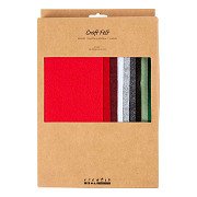 Hobbyfilz A4 Dicke 2 mm Weihnachtsfarben - 10 Stück.