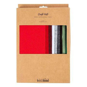Hobbyfilz A4 Dicke 2 mm Weihnachtsfarben - 10 Stück.